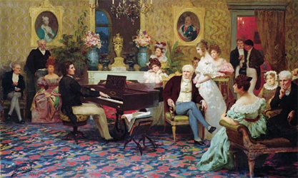Chopin jouant dans les salons du Prince Radziwill
