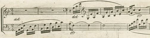 Beethoven, Sonate opus 54, Allegretto, mes. 1-5
