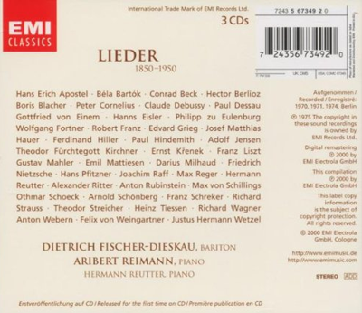Fischer-Dieskau : Lied 1850-1950