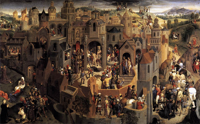 La Passion, en 19 épisodes, la Résurrection et 3 Apparitions du Christ ressuscité (Hans Memling)