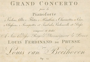 Beethoven : Dédicace du Concerto n°3