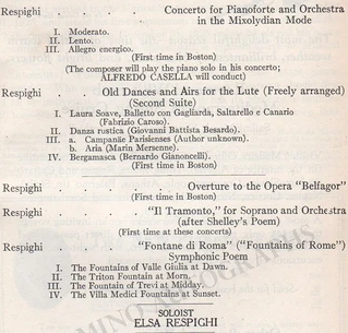 Affiche concert Boston 1926